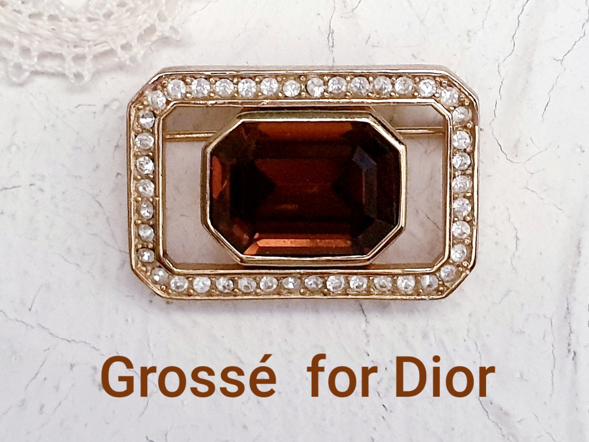 Dior Glass Brooch - Etsy