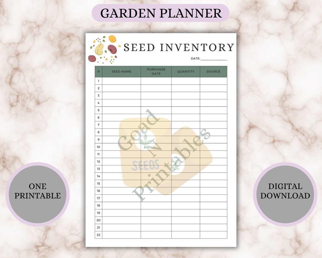 Seed Inventory Garden Planners Checklist for Garden Health Etsy