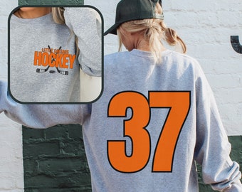 Personalisiertes Hockey Sweatshirt, benutzerdefinierte Hockey Mom Pullover, Hockey Crewneck, angepasstes Hockey Geschenk, Geschenk für Hockeyspieler, Torwart Geschenk