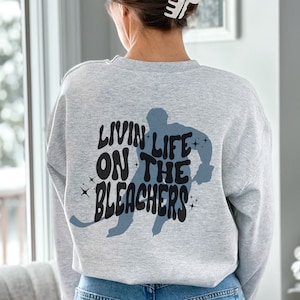 Custom Hockey Mom Sweatshirt, Hockey Grandma Personalized Crewneck, Living Life on the Bleachers, In my Hockey Mom Era Pullover
