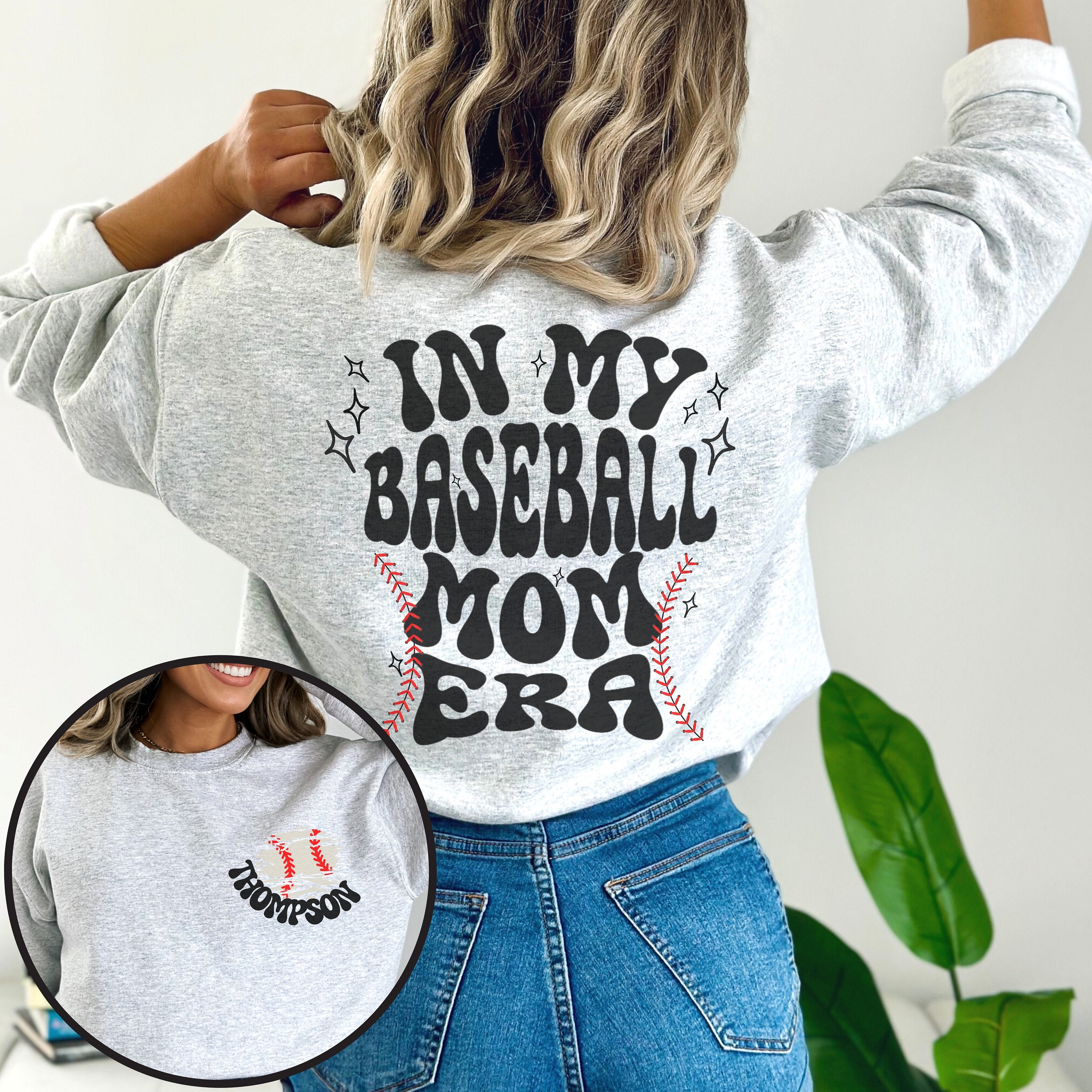 Baseball Mom Era Sweatshirt Retro Font Baseball Sweatshirt Etsy