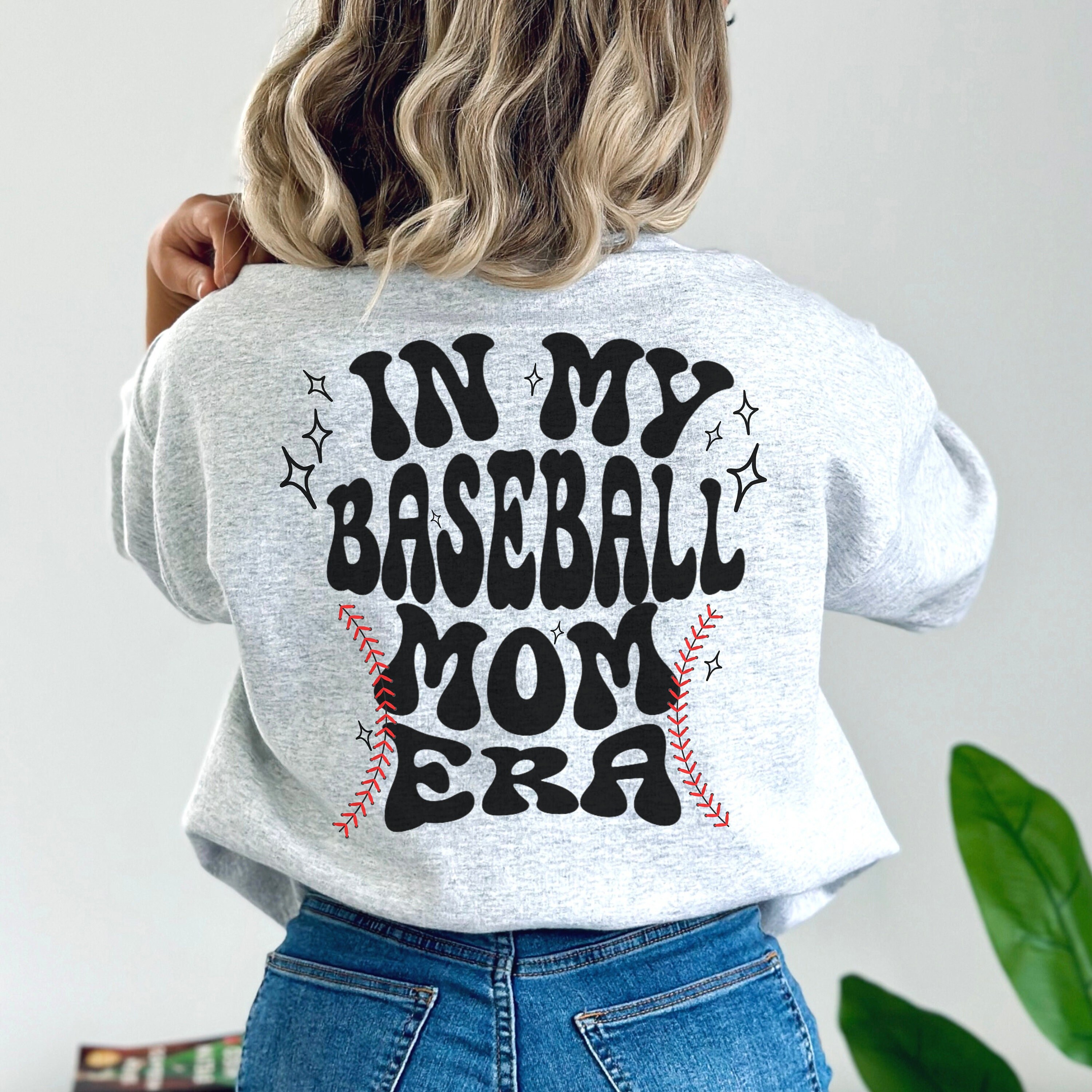 Baseball Mom Era Sweatshirt Retro Font Baseball Sweatshirt Etsy