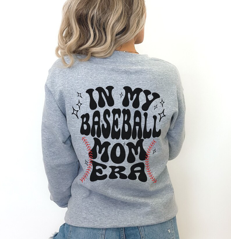 Baseball Mom Era Sweatshirt Retro Font Baseball Sweatshirt Etsy