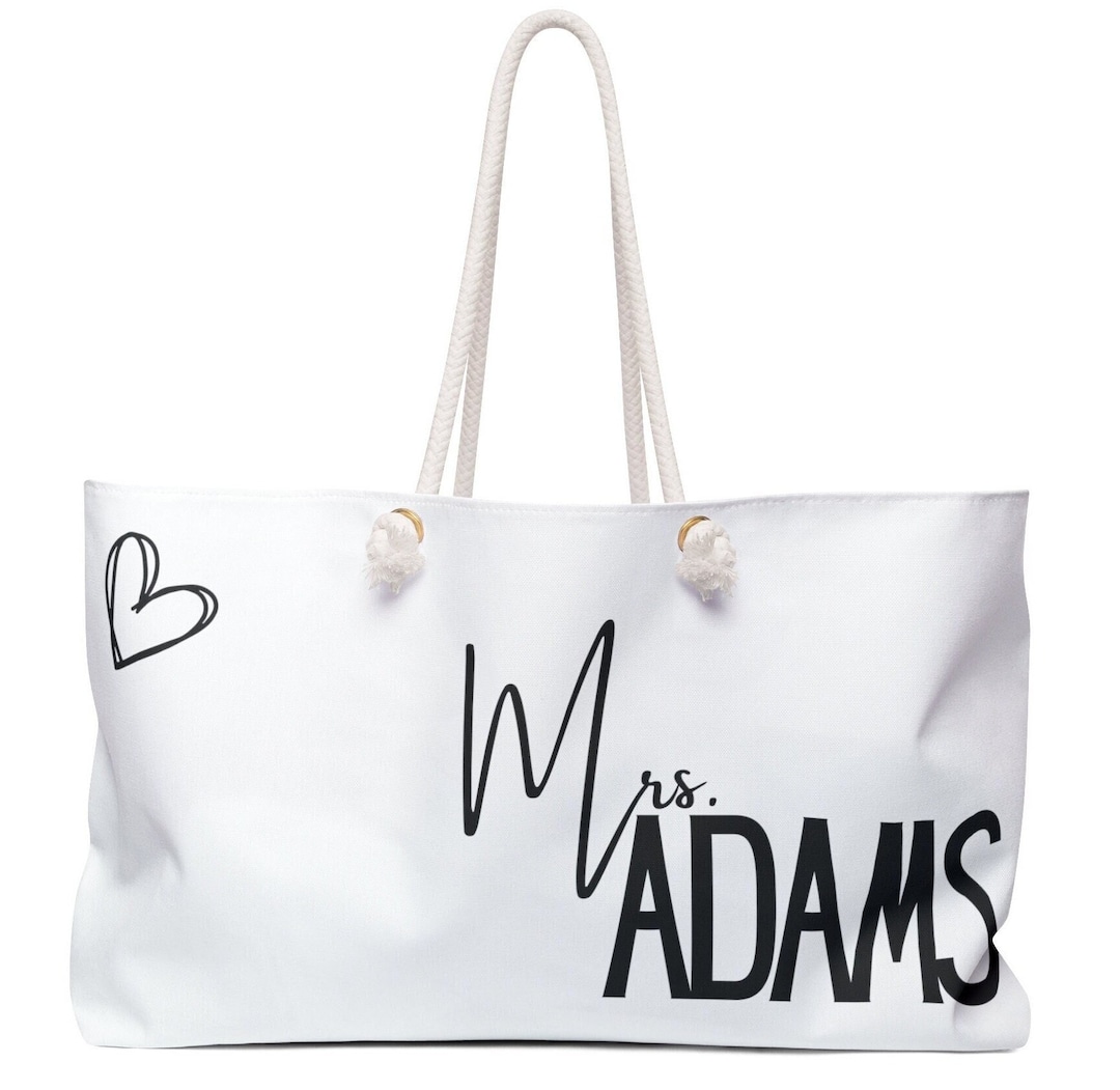 Bride Weekender Bag, New Mrs. Gift, Bridal Shower Gift Bag, Newly Married Bag, Honeymoon