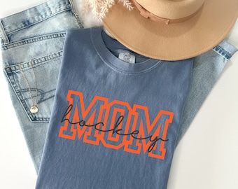Hockey Mom Tee, Hockey Shirt, Hockey Mama Shirt, Oversized Tee, Mom Shirt, Mother's Day Gift, Gift for Mom, Custom T-Shirt, Hockey Mama