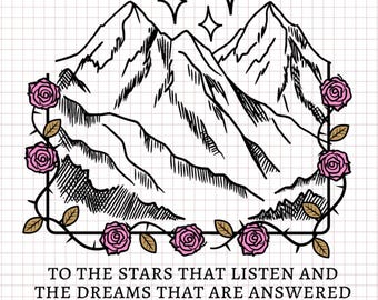Velaris Stars and Dreamers SVG : cour de nuit PNG (téléchargement numérique)