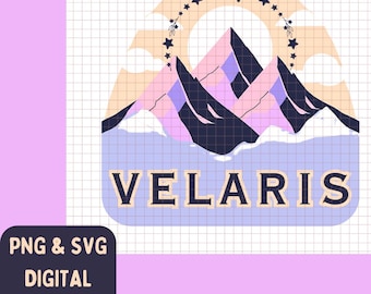Conception SVG Acotar Velaris : Cour de nuit PNG (Téléchargement numérique)