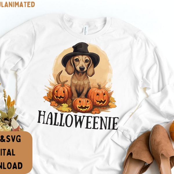 Halloweenie Pumpkin Svg, dachshund svg, halloween dog svg, weiner dog shirt, Retro halloween png, dachshund shirt, im here for the weiners