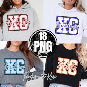 Cross Country XC Mascot PNG Bundle | 18 Digital Download Designs | School & Team Spirit Graphics | Running Mascot Clipart | T-shirt