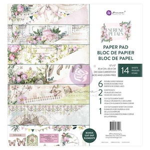 Prima Serene Petals Collection 12 x 12 papierblok – 14 vellen