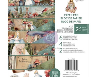 Prima Return To Wonderland Collection 6×6 Paper Pad – 26 sheets