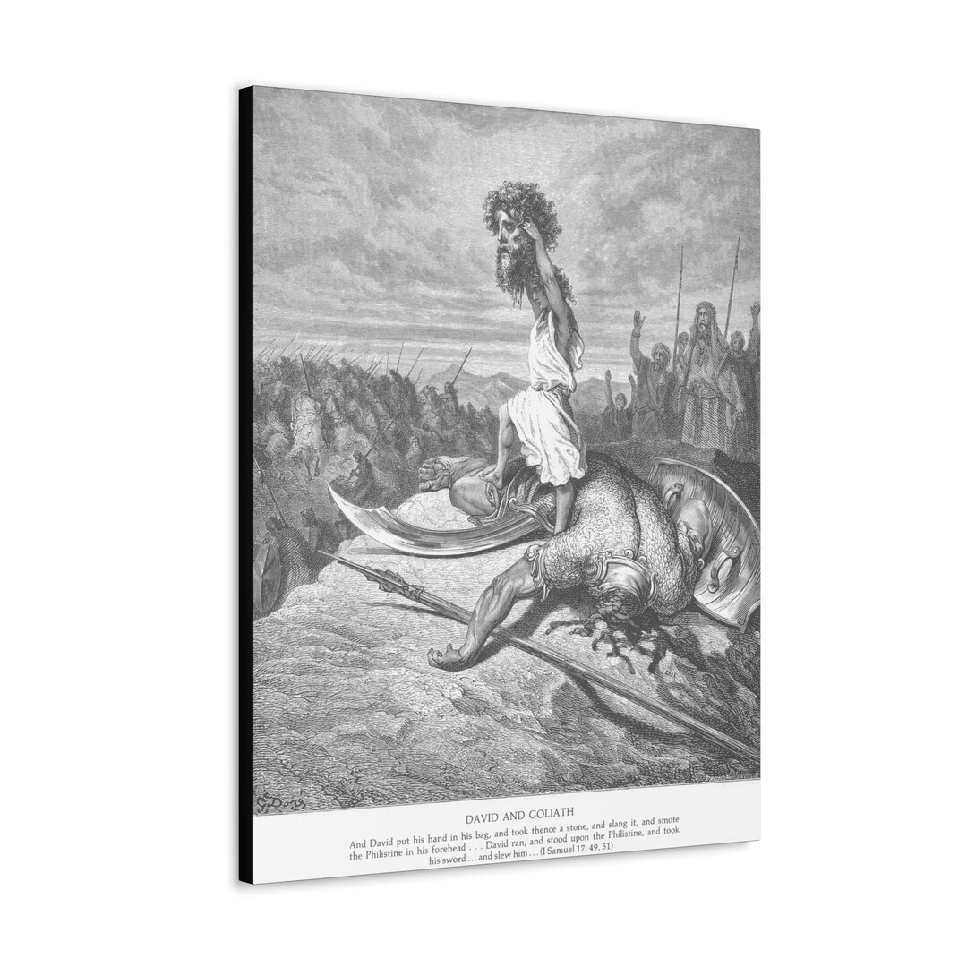 David Slays Goliath by Gustave Dore Christian Wall Art - Etsy