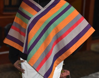 Multicolor Cotton Quexquemitl / Gala Garment / Handmade Outfit / Contemporary Designs