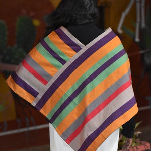 Multicolor Cotton Quexquemitl / Gala Garment / Handmade Outfit / Contemporary Designs image 2