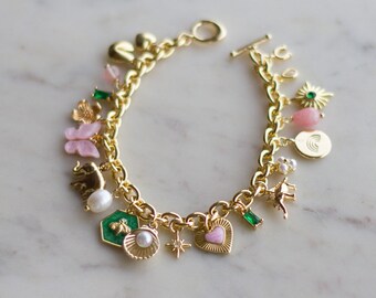 Custom Charm Bracelet - up to 15 charms, your choice of bracelet chain