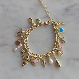 Custom Charm Bracelet - up to 15 charms, your choice of bracelet chain