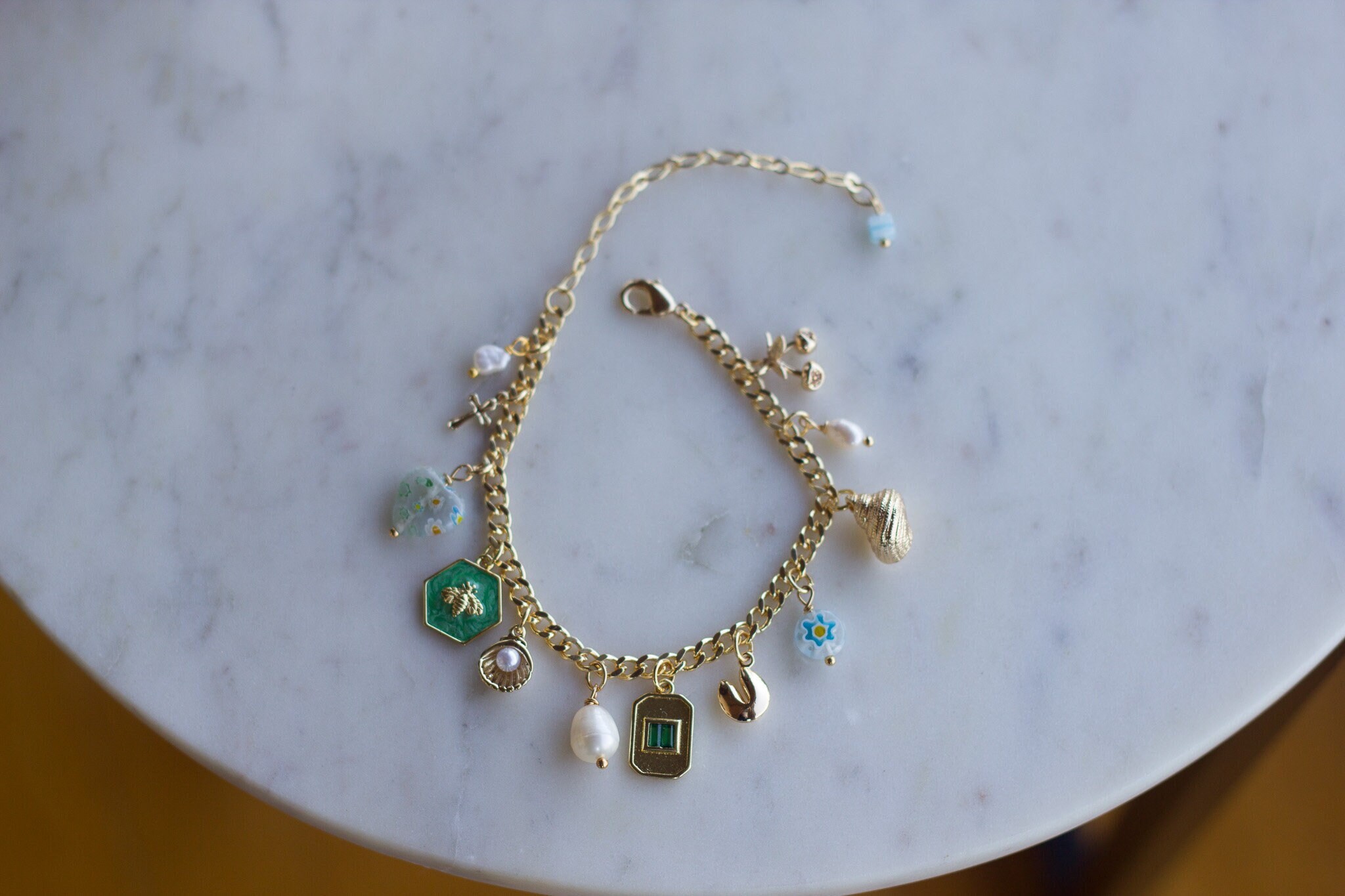 Create A Personalised 18ct Rose Gold Plated Charm Bracelet | Hurleyburley