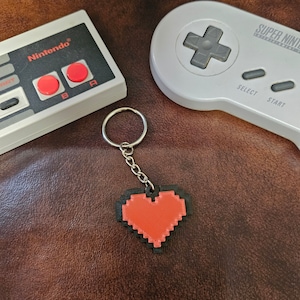 3D Printed 8-Bit Heart Keychain