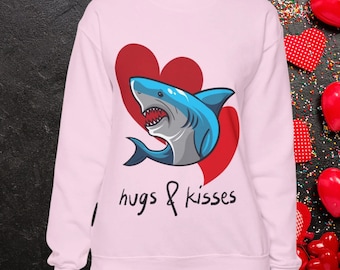 Valentine Shark Sweatshirt, Retro Ocean Lover Gift