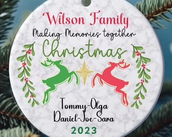 Personalized Family Name Christmas Ornament, Custom Keepsake 2024