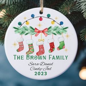 Custom Family Name Tree Ornament, Personalized Christmas gift, Christmas Family Ornament, Custom Christmas tree ornament 2024.