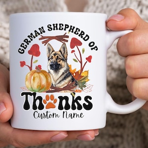 Personalized German Shepherd Dog Dad Mug, Thanksgiving gift for shepherd lovers, German Shepherd dog mama birthday gift. Custom German dog