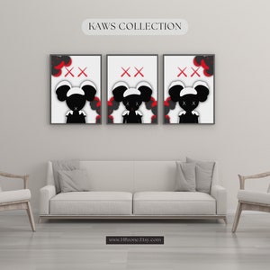 KAWS Collection - Painting Style - Minimalist 3 Piece Wall Art - Digital Kaws HYPEBEAST Figure - Poster Set - Instant Download - Printable
