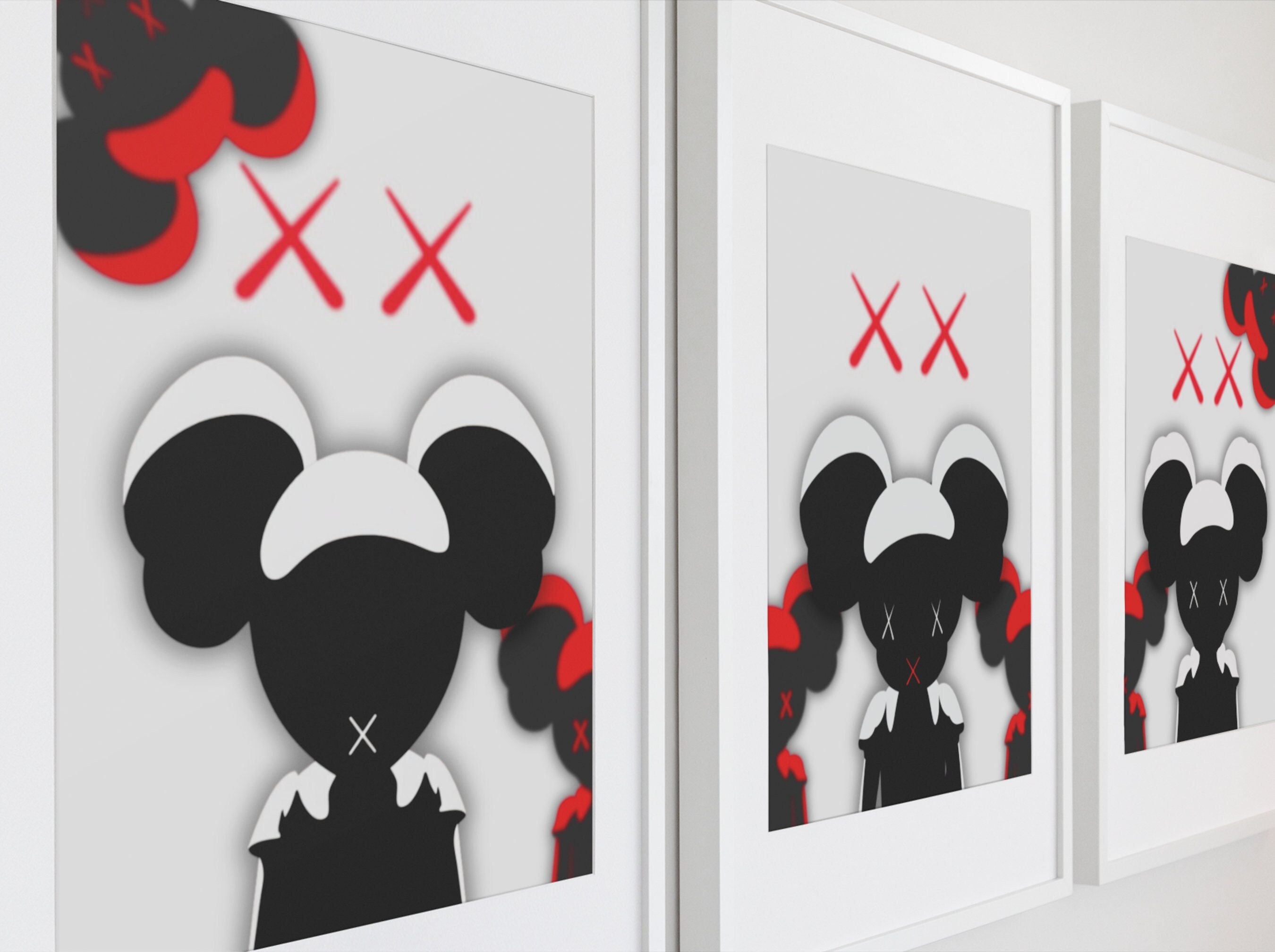 キム様 　絵画3点セット Kaws Poster Set of 3, Printables Minimalist Hypebeast Kaws