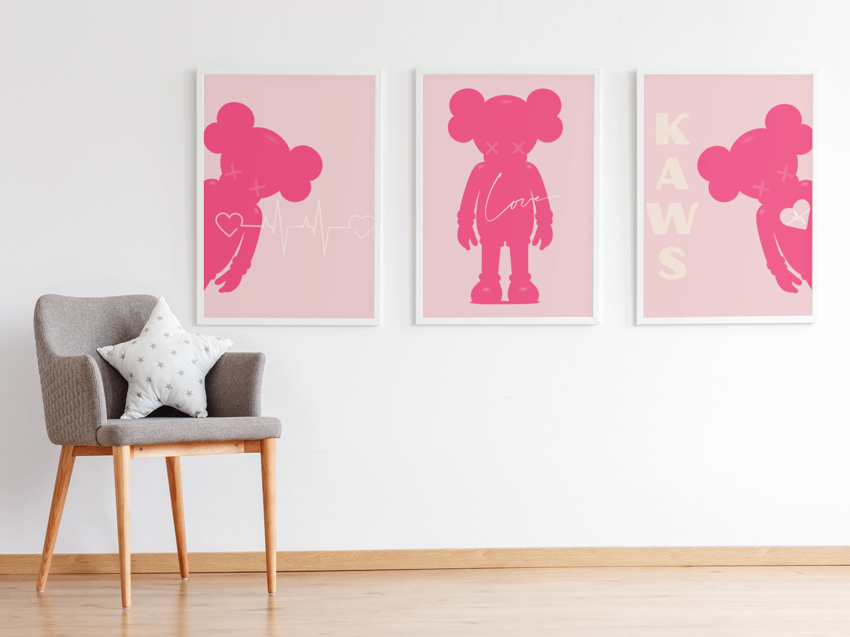  WLXKJ Girl Pink Kawss Poster Hypebeast room decor