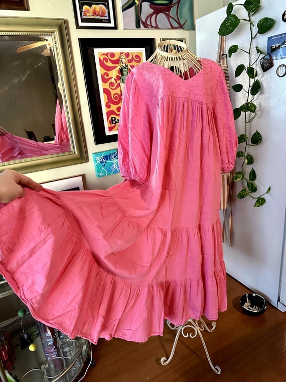 Vintage 70s-80s Two Potato pink maxi dress