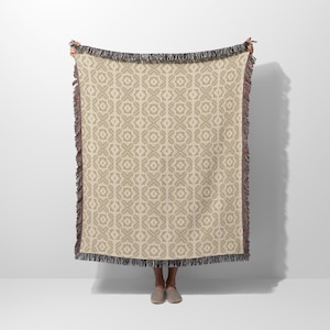 Woven Cotton Blanket - Handmade Design Wall Art Tapestry | Premium Throw Blanket
