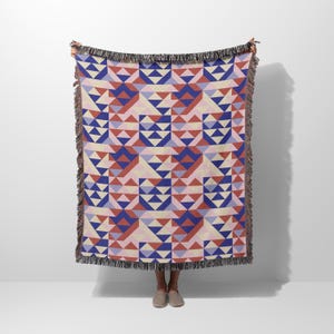 Woven Cotton Blanket - Handmade Design Wall Art Tapestry | Premium Throw Blanket