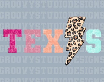Texas Gradient with Lightning bolt png Digital Download shirt design Retro and Groovy Small business sublimation png dtg dtf preppy file