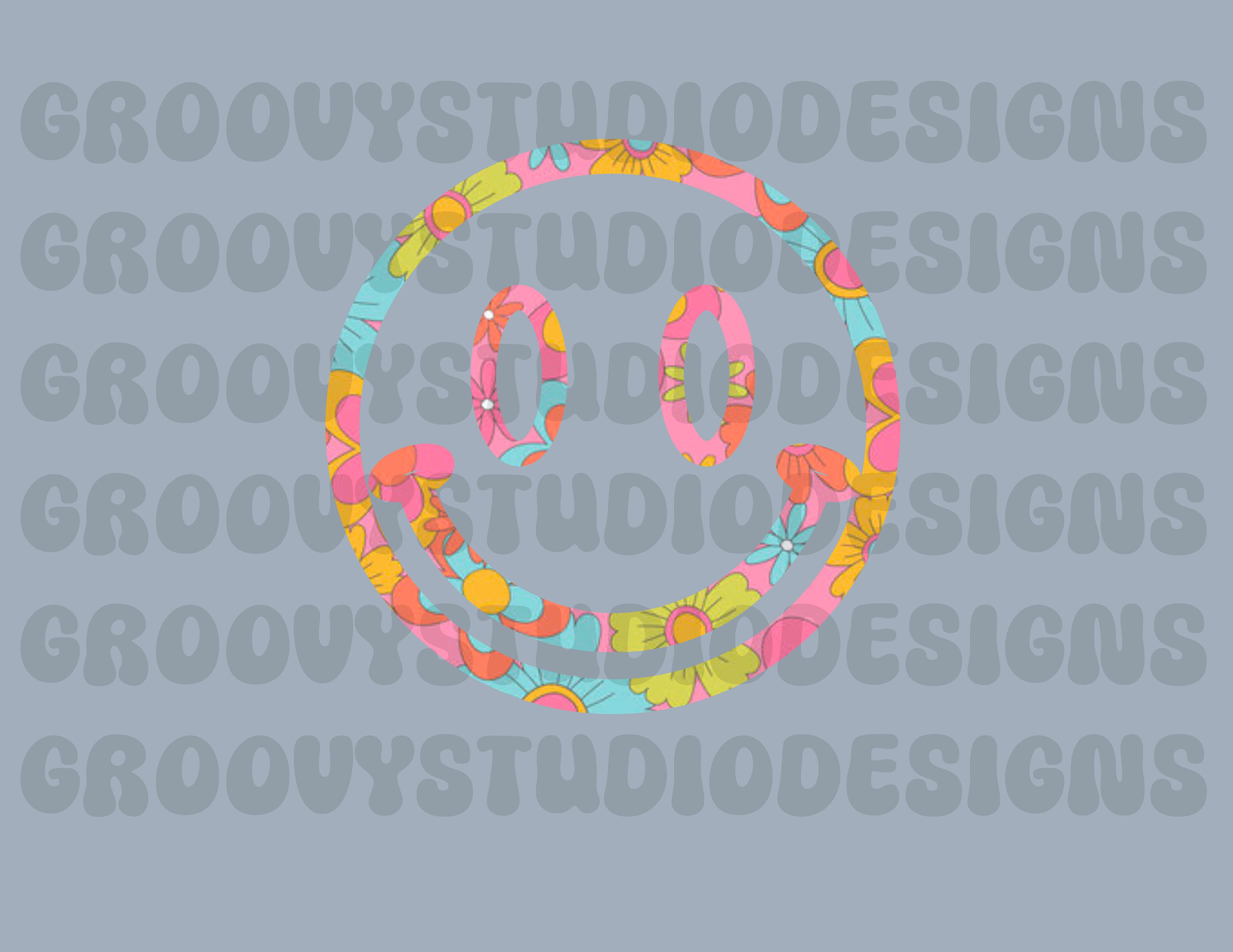 Smiley Face Floral Png Digital Download Cute Shirt Design Retro and ...