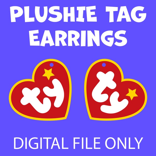 Plushie Tag Earrings SVG FILE