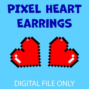 Pixel Heart Earring SVG FILE