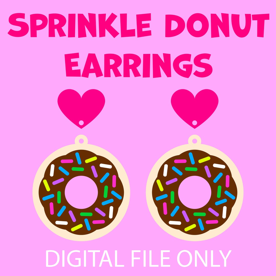 Sprinkle Donut Earring SVG FILE layered Etsy