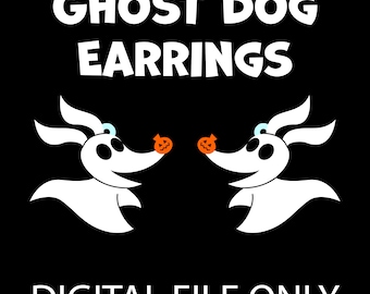 FICHIER SVG de boucles d'oreilles chien fantôme (couches/remplissage de peinture)