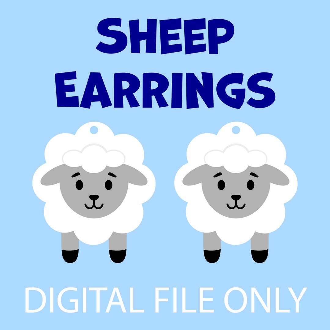 Earring Vector Sheapes Sheep Earring SVG FILE (layered) - Etsy