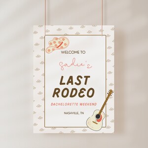Nashville Bachelorette Party Welcome Sign Template | Last Rodeo