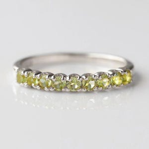 Citrin Eternity Band, Citrin Ring, natürliche Citrin halbe Ewigkeit Band, Gelber Edelstein Citrin Ehering, roher Citrin Ring