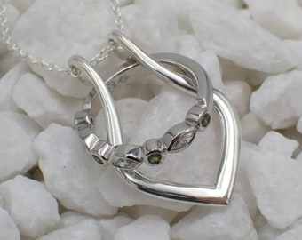 Ring-Halter-Halskette aus Sterlingsilber: Verlobungsring-Halter-Anhänger