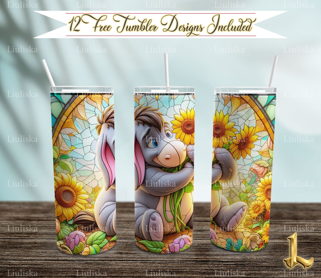 Cartoon Stained Glass Skinny 20 Oz Tumbler Sublimation Design PNG Movie ...