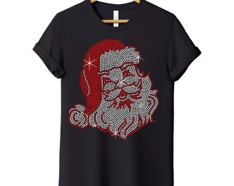 Rhinestone Santa Christmas shirt