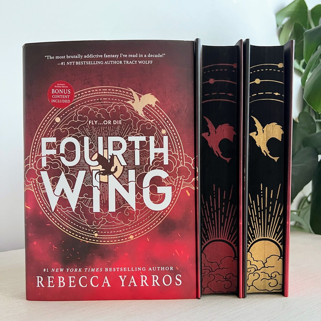 Fourth Wing Special Red Holiday Edition LIMITED EDITION by Rebecca Yarros, Dragon Sprayed Edge