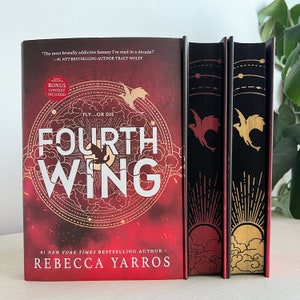 Fourth Wing by Rebecca Yarros Custom Sprayed Edges With White or Golden  Dragons 