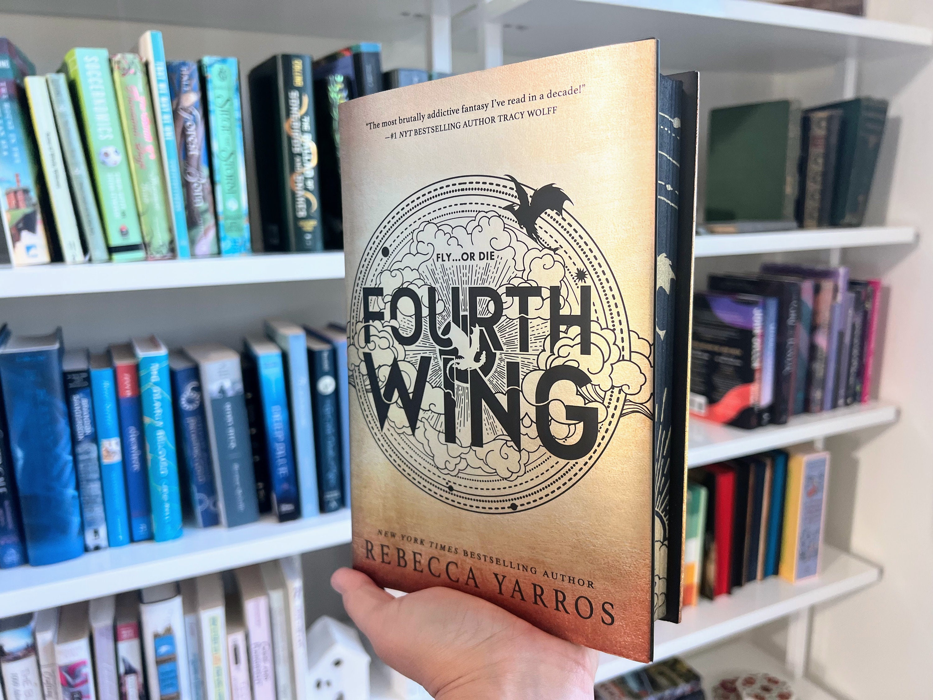 Fourth Wing Sprayed Edge Hardcover by Rebecca Yarros: Black & Gold