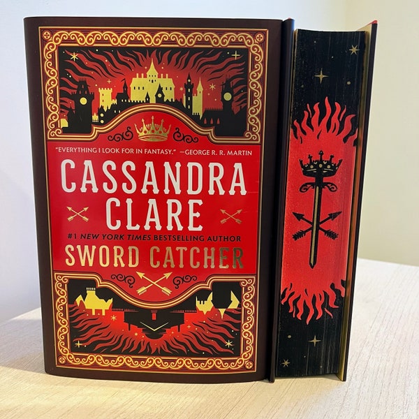 Sword Catcher Special Edition by Cassandra Clare, Sprayed Edge, Stenciled Pages, Painted Custom Design Hardcover Christmas Gift, Fantasy