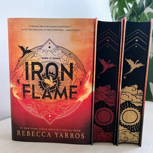 Iron Flame ONLY (Special Sprayed Edition by Rebecca Yarros, Black and Red/Gold Dragon Sprayed Edge, Stenciled Pages)
