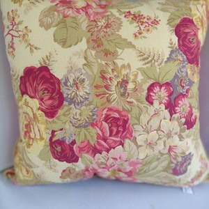 Vintage 1940s floral quilted throw pillow